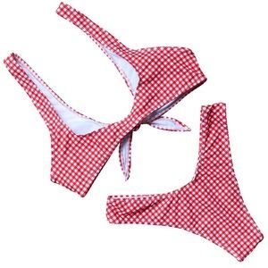 90s vintage red and white bikini